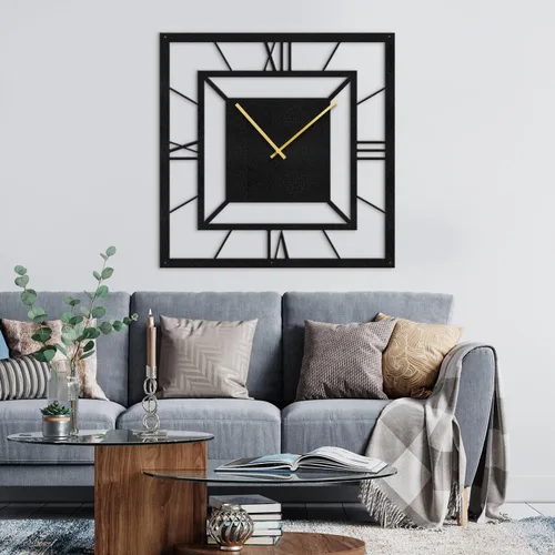 Vista 10 de Reloj de pared de metal, arte de pared silencioso, funciona con pilas, números grandes, escultura de pared, colgantes, decoración del hogar