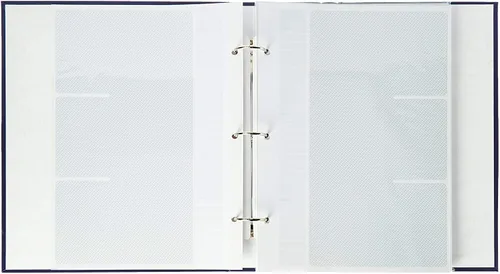 Vista 2 de Pioneer Photo Albums APS-247/BB - Álbum de fotos de 3 anillos encuadernado en piel sintética azul bahía con detalles dorados para impresiones de 4 x