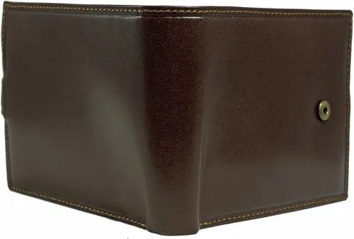 Vista 8 de Visconti Monza - Cartera italiana esmaltada de piel suave con 5 pliegues cuádruples, Marrón