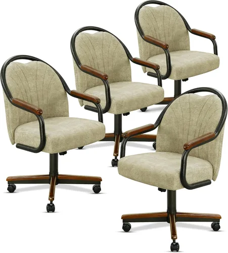 Vista 32 de Chromcraft Juego de 1 silla, silla con ruedas dobles suaves para cocina