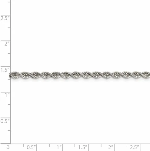 Vista 5 de Collar de cadena de plata de ley maciza de 0.118in con lazo negro