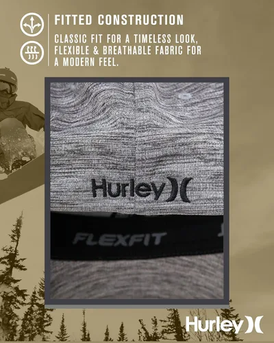 Vista 40 de Hurley Gorras para hombre - One & Only Flexfit Textures Cap - Sombreros ajustados para hombre, S-XL