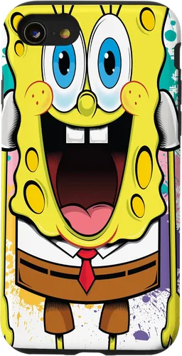 Vista 18 de Funda para iPhone 17 de Bob Esponja con salpicaduras de pintura