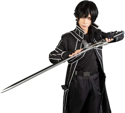 Vista 4 de Cosfun Disfraz completo de Kirigaya Kazuto para hombre color negro mp003071