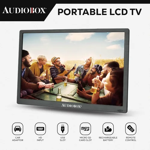 Vista 2 de Audiobox Televisor y monitor LCD portátil de 15 pulgadas con HDMI, alta definición, reproducción multimedia versátil, soporte Dolby - Batería
