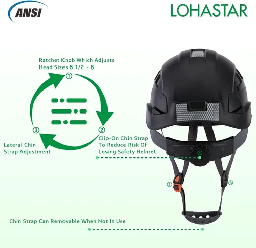 Vista 4 de Hard Hats Construction Safety Helmet Adjustable Vented Work Helmet ANSI Z89.1 Approved OSHA Hard Hat