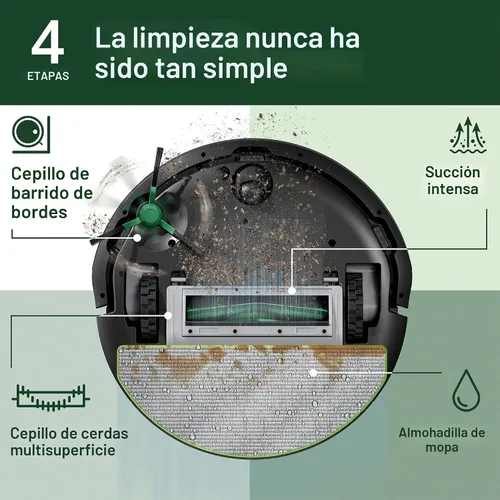 Vista 3 de iRobot Roomba 105X Robot Aspirador y Trapeador Combo, Base de Vacío Automático, Autovaciado hasta 75 días, Succión de Elevación de Potencia 70×