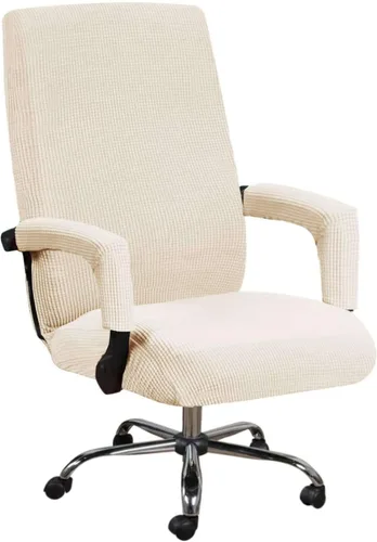 Vista 9 de Fundas de elastano para silla de oficina, fundas elásticas para silla de oficina de computadora, fundas giratorias a cuadros con cremalleras