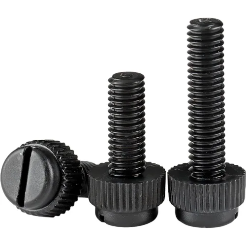 Vista 3 de 50pcs M3x5mm Negro Tricolor Nylon Moleteado Dedo Tornillo de Mano de Plástico PC Tornillo de Plástico