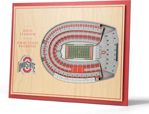 Vista 41 de YouTheFan - Póster para pared de la NCAA, vista de estadio en 3D de 5 niveles, Marrón