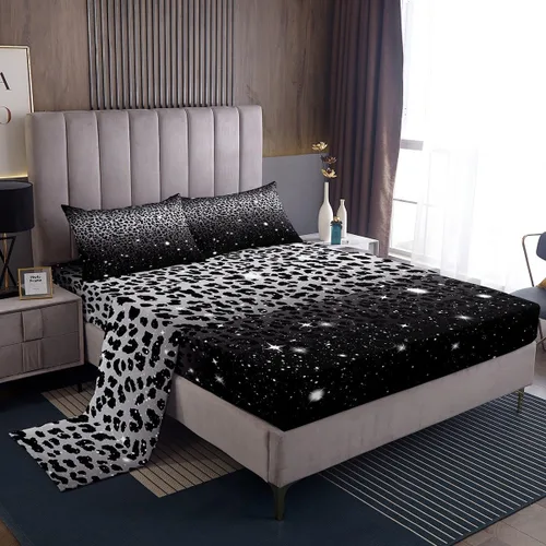 Vista 21 de Erosebridal Juego de ropa de cama para niños, sábanas kawaii con diseño de gato, tamaño individual, juego de cama de 3 piezas con 1 sábana bajera, 1