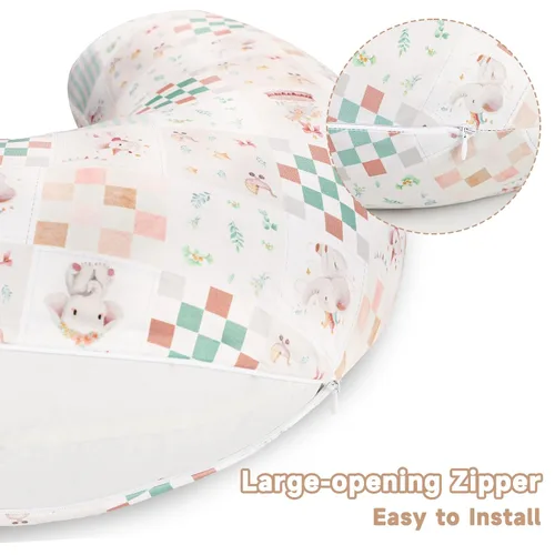 Vista 5 de SWESEN Fundas de almohada de lactancia, funda de lactancia ultra suave para almohadas de lactancia, funda de almohada elástica para bebés y niños