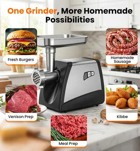 Vista 6 de Picadora eléctrica de carne Bluelinecool de 3500 W Max para uso doméstico PG508