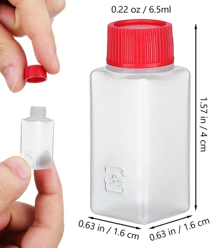 Vista 5 de PRETYZOOM 100 mini botellas de condimentos, recipientes pequeños para salsas, paquetes de condimentos con botellas pequeñas de 0.2 onzas