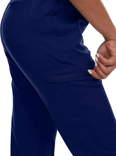 Vista 5 de niaahinn Conjunto de uniforme médico para mujer con cuello en V clásico y pantalones deportivos de yoga, uniforme médico de enfermería