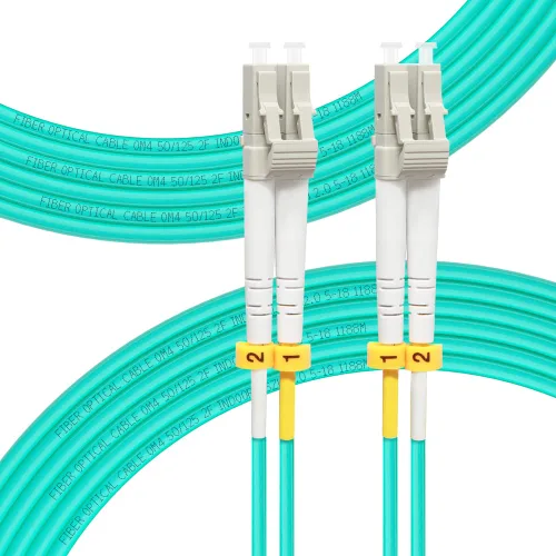 Vista 7 de Cable de fibra OM4 LC a LC 0.2M, Opciones de longitud de cable: 0.2m-100m, Cables de fibra óptica dúplex multimodo 50/125um LSZH 40GB/100GB-0.2M