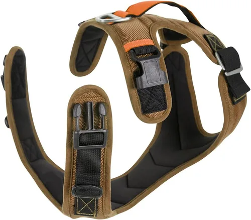Vista 10 de Gooby Pioneer Arnés para perro con asa de control y capacidad de sujeción del cinturón de seguridad, grande, rojo No-pull front clip; Traffic