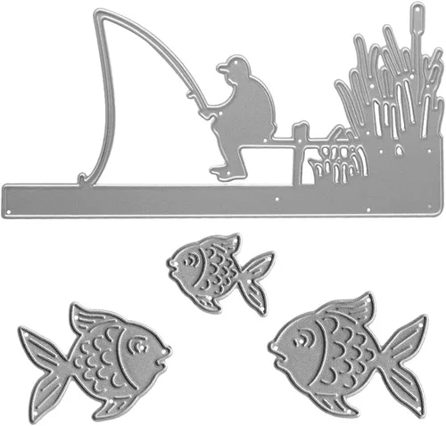 Vista 3 de Hying Troqueles de metal de animales marinos, delfín y estrellas de mar para hacer tarjetas, tortuga de concha, pulpo, troqueles de animales