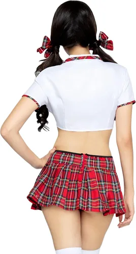 Vista 2 de Leg Avenue Disfraz de 4 piezas para mujer Miss Prep School Girl, Multicolor