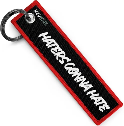 Vista 4 de KEYTAILS Llaveros, etiqueta de calidad premium para automóviles, camiones, motocicletas, motos deportivas, scooters, ATV, UTV [HATERS GONNA HATE]