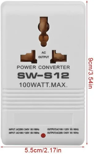 Vista 2 de Convertidor de corriente de 100 W AC110V/120V a 220V/240V Step-Up&Down convertidor de voltaje adaptador de viaje transformador