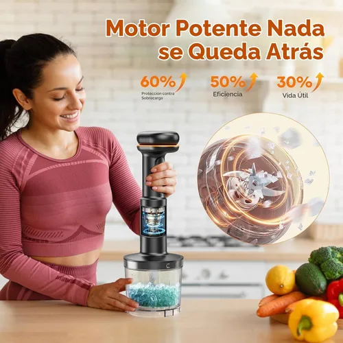 Vista 8 de Batidora de inmersión sin cable de varilla 5 en 1, Ritus 13000RPM, licuadora de sopa recargable de mano, mezclador para comida de bebé y batidos