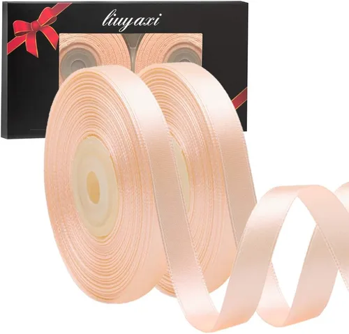Vista 75 de Cinta de satén verde manzana de doble cara de color sólido de 1/2 pulgada x 25 yardas, cintas perfectas para manualidades, decoración de bodas