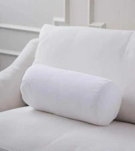 Vista 2 de Almohada redonda de 100 % plumas pequeñas, hipoalergénica, de lujo, 100 % algodón, nunca envasada al vacío, sin olor, fabricada en Estados Unidos