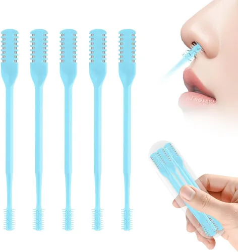 Vista 15 de Cortador de pelo nasal 2 en 1, recortador manual de doble cara con cepillo, cuchillo de nariz giratorio de 360° para hombres y mujeres, herramienta