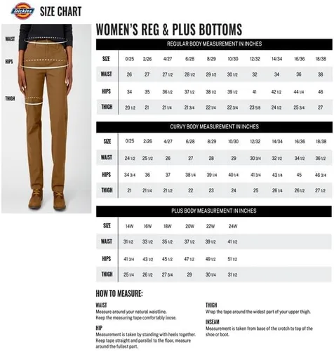 Vista 4 de Dickies - Pantalones de mezcla de algodón elástico con parte delantera plana, para mujer