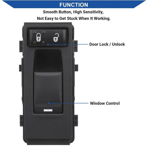 Vista 3 de Obaee Interruptor de ventana lateral del lado del pasajero Compatible con 2006-2017 Chrysler 200/300/Aspen/Cirrus/Sebring, Dodge