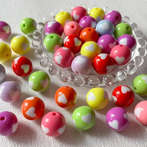 Vista 27 de cuentas de acrílico de 16 mm en color dorado y plateado de 100 unidades, cuentas de chicle para bolígrafo, para hacer pulseras, diademas, collares