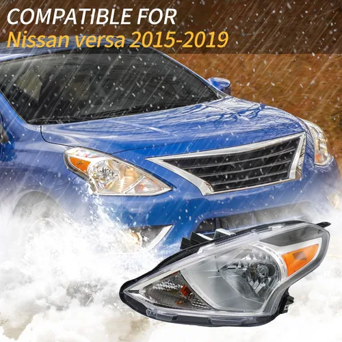Vista 7 de Conjunto de faros delanteros para Nissan Versa 2015 2016 2017 2018 2019 de repuesto lateral del conductor