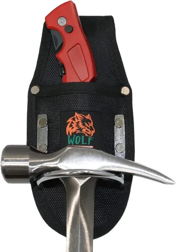 Vista 8 de Funda para Martillo y Alicates Wolf, Fabricada con Nylon Balístico y Acero Resistente, Bolsa de Utilidad y Soporte para Herramientas, Se Fija al