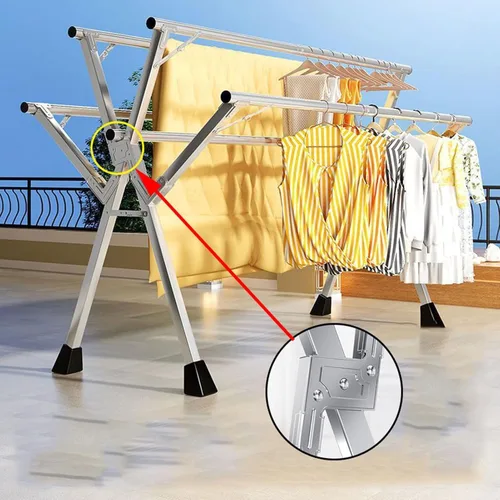 Vista 6 de Foldable Portable Clothes Drying Rack, 79Ft Stainless Steel Garment Dryer for Indoor & Outdoor Use, Space-Saving Adjustable Laundry Rack