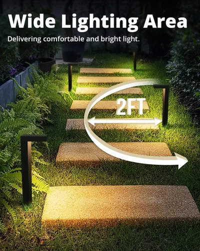 Vista 4 de GKOLED Paquete de 4 Luces de Paisaje de Bajo Voltaje, Luces de Sendero, 3W 9-15V CA/CC Cableadas para Exteriores Luces LED de Sendero de Paisaje
