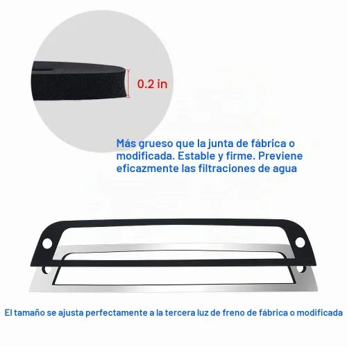 Vista 3 de Tercera tercera junta de sello de luz de freno compatible con Frontier 2005 a 2019, Titan 2004 a 2015 lámpara de parada de montaje alto de cabina
