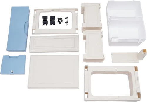 Vista 8 de TFCFL Cómoda moderna de 6 cajones, armario de almacenamiento de 5 capas con ruedas enrollables, llaves para ropa, sala de juegos, muebles