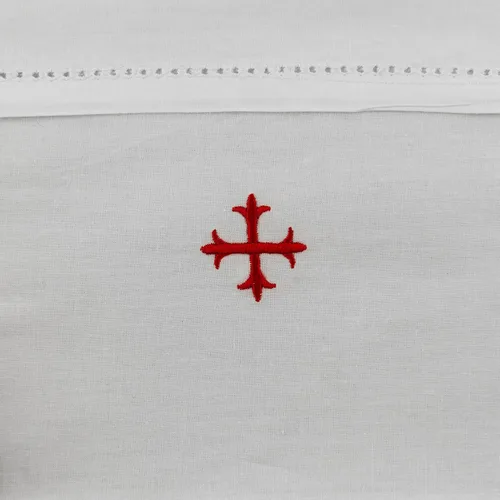 Vista 2 de mds Linen Weave - Toallas de algodón con cruz roja Lavabo (paquete de 3)