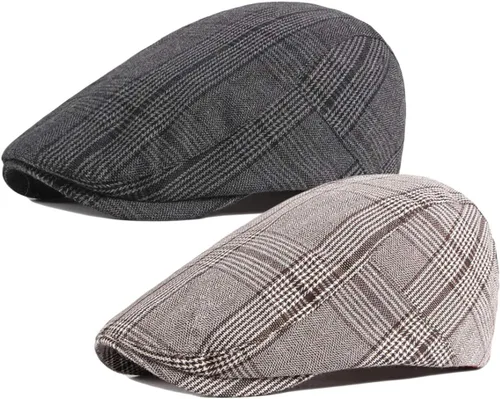 Vista 10 de paquete de 2 Algodón para hombre gorra plana Ivy Gatsby gorra sombrero