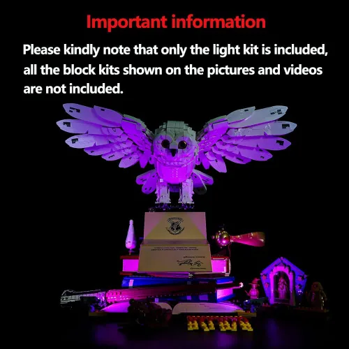 Vista 2 de Kyglaring Kit de luz LED compatible con iconos de Lego Hogwarts, edición de coleccionista 76391, bloques de construcción, accesorios de iluminación
