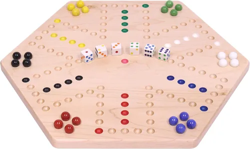 Vista 3 de Wahoo - Juego de mesa de mármol, 16 pulgadas de ancho, madera de arce, doble cara
