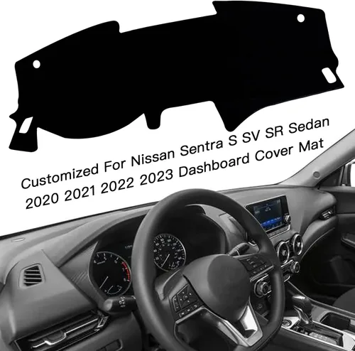 Vista 3 de Alfombrilla para salpicadero Protección interior Compatible con Nissan Sentra S SV SR Sedan 2020 2021 2022 2023 Protector contra rayos UV