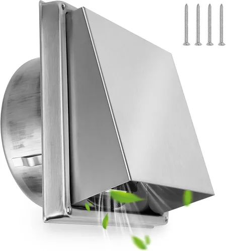 Vista 9 de Stanbroil Cubierta de escape de ventilación de pared de 4 pulgadas, extractor externo acolchado sin retorno, campana de repuesto de ventilación