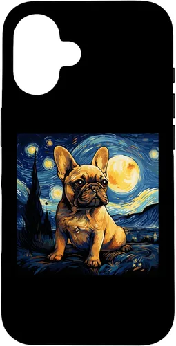 Vista 28 de Funda para iPhone 14 Pro Max Van Gogh Dog Bulldog francés