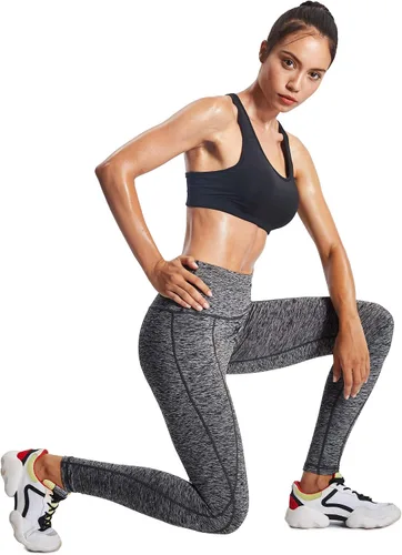 Vista 7 de Neleus calzas de yoga para mujer con bolsillo y cintura alta para correr con control de barriga