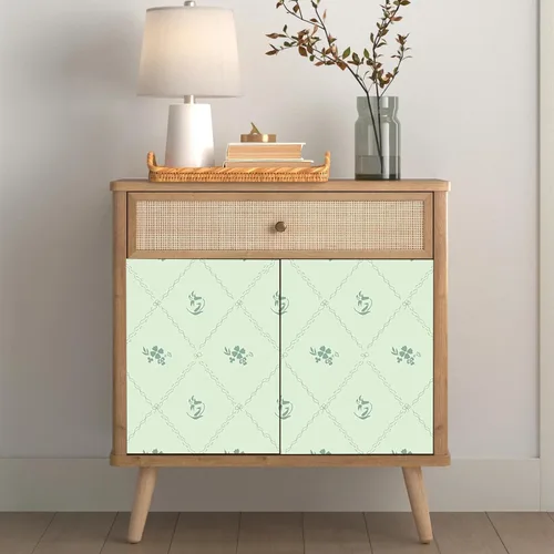 Vista 6 de Hopepak Papel pintado de despegar y pegar con rayas florales, papel pintado 17" x 78.7", papel de contacto con arco de flores verdes, papel pintado