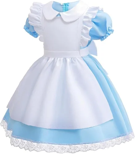 Vista 3 de Dressy Daisy Fancy Wonderland - Conjunto de disfraz de fiesta con delantal y diadema para niñas pequeñas, talla 2T a 14