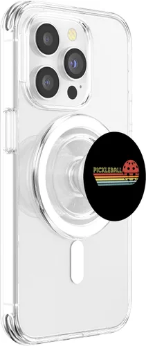 Vista 3 de Pickleball retro vintage Pickleball paddles Dink Sunset gift PopSockets MagSafe PopGrip for iPhone