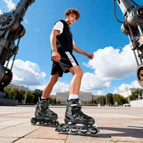 Vista 8 de 2PM SPORTS Patines en línea para niños y niñas, niños de 5 a 8 a 12 años, 4 a 6, 6 a 12 años, con ruedas iluminadas, cuchillas ajustables